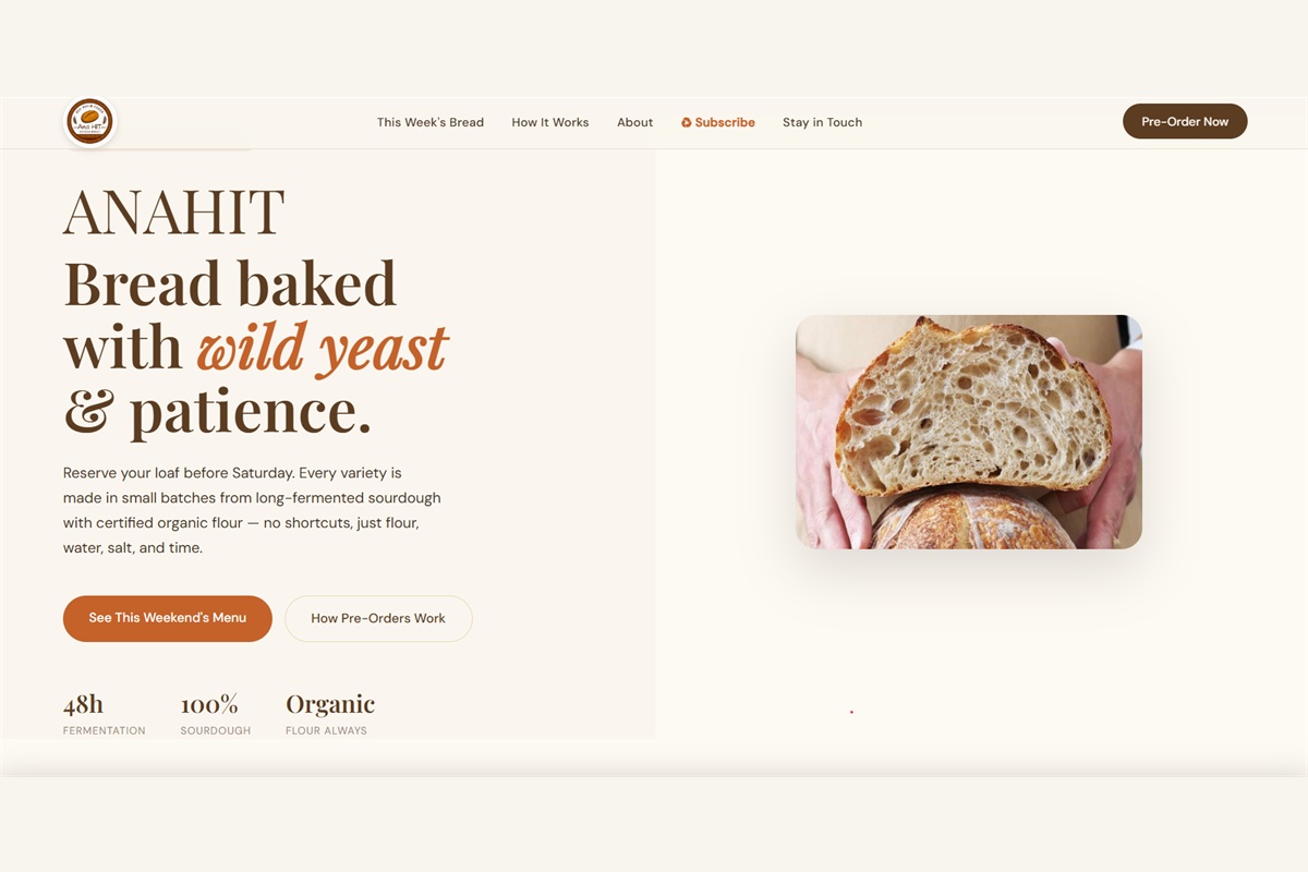 Anahit Bakery online store — built by Framework & Co.